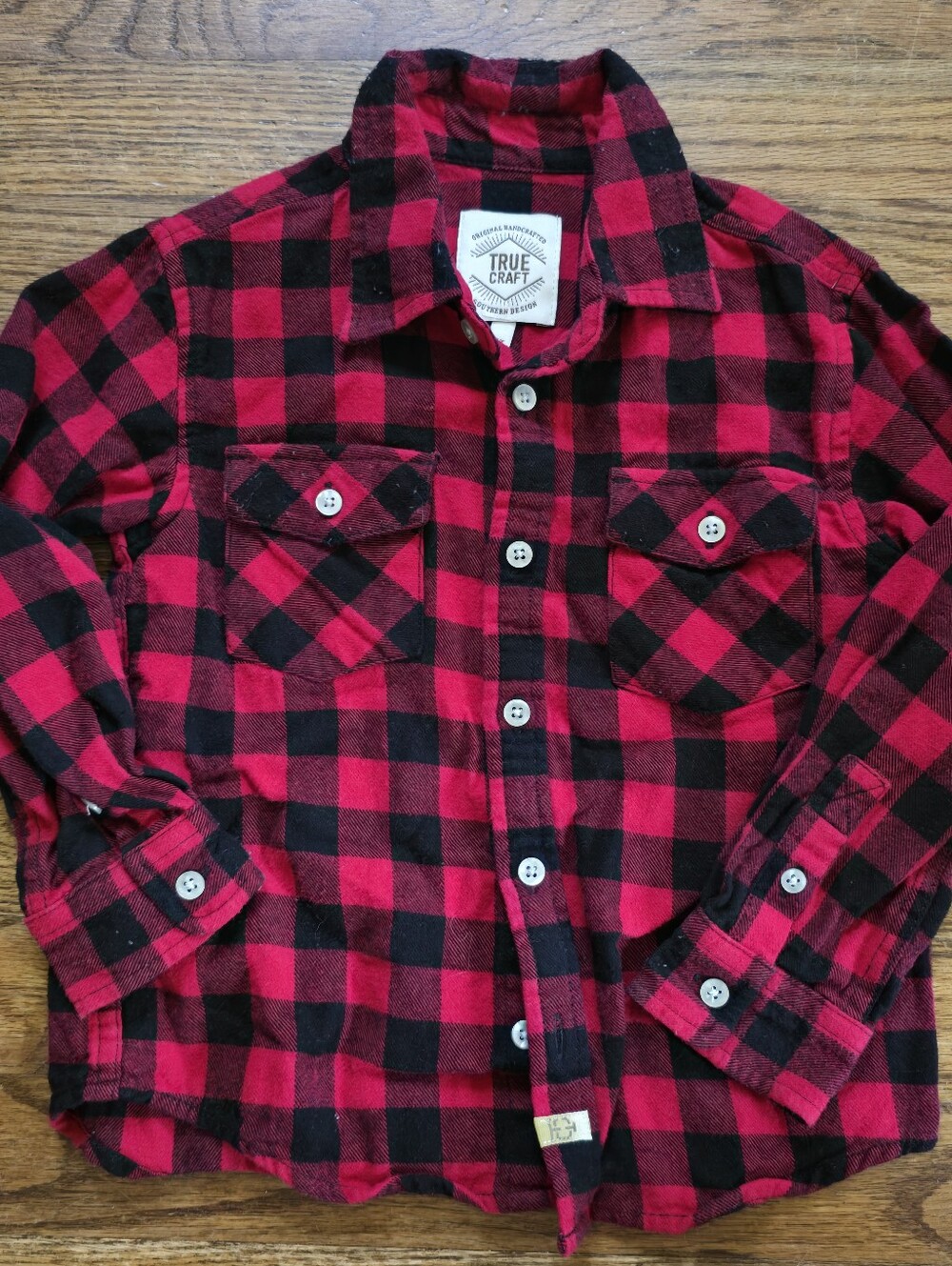 True Craft Red and Black Buffalo Plaid Button-Down Shirt